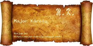 Major Károly névjegykártya