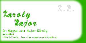 karoly major business card