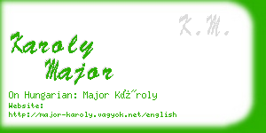 karoly major business card